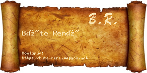 Büte René névjegykártya